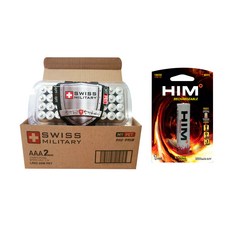 스위스밀리터리 알카라인 AAA 건전지 40p + HIM 리튬 18650 2600mAh 세트, 1세트