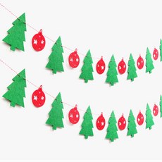 PARTYHAE 毛氈森林掛旗 2入, 混合色, 2個