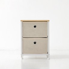 마켓비 NOVEN 패브릭 미니 서랍장 B형 300400, 크림, 2단