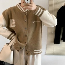 앤드스타일 여성용 비욘드 니트 야구 점퍼