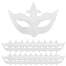 Uniart 空白皇后假面紙面罩, 20個, 單色(口罩),隨機出貨(橡皮筋)