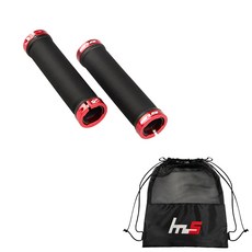 GUB Naya Style 自行車車把把手 2p + 獨家袋套組 CYYP-61-1PU, 紅色（手柄）, 1套