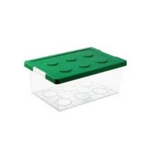 컬러 레고블록 투명 장난감 수납케이스, 그린, 1개