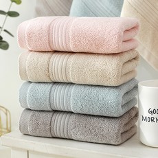 Allwaily 柔軟簡約洗臉毛巾 擦臉巾 120g 30支棉紗套組 TSP596, 4個, 粉紅色, 米色, 灰色, 藍色