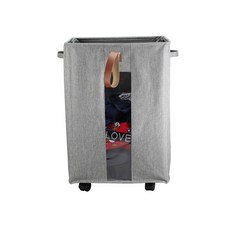 方形透明洗衣籃 GH76_RD_46, 灰色, 1個