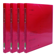 MiDAS HYUNPOONG 30頁 透明 Frontier A4文件夾, 4個, 紅色