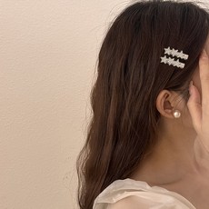 디멜디 예쁜 반머리헤어 집게 고정핀 2p