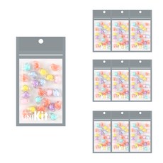 Uniart 迷你珠 粉彩雙愛心 亮面 17號, 混合顏色, 10個