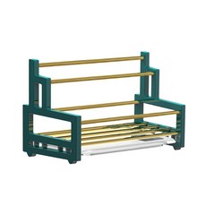 Booth Market 不銹鋼洗碗用品收納架, 綠色 + 金色, 1個