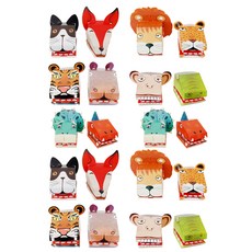 紙製動物手指木偶製作講故事套組 10 x 2p, 20個