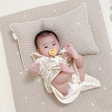 Malolotte 兒童用絎縫刺繡午睡枕 含枕芯, 米色小鴨