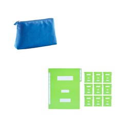 미켈리우스 캔디 칼라 코스메틱 백 + 청운 종이 정부화일 10p 세트, 파랑(백),  연두(화일), 1세트