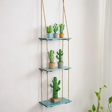 Avenue Goods花盆束帶展示壁掛架 30cm, 3段, 藍色