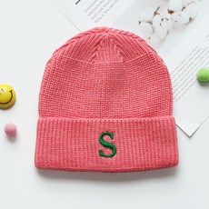 Woojooi 兒童單一字母刺繡毛帽