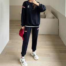 PINKSISLY 女裝系配色連帽訓練上裝下裝套裝