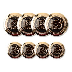 環氧金屬鈕扣 B A I J 15mm + 21mm, 黑金色, 4套