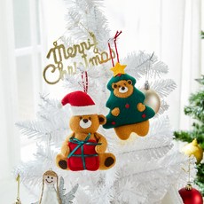 Modern House 裝飾聖誕樹熊+聖誕老人熊組, 1組, 混合顏色,18 x 16cm