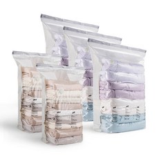 3D立體羽絨被衣物收納壓縮袋 L號 3入+M號 2入+滑夾 5入, 1套