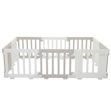 에듀플레이 우디 스퀘어 베이비룸 판넬 벽면 9p + 문 세트, 모카베이지 + 화이트, 1세트