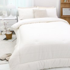 Beau Monde 條紋燒花超細纖維鋪棉被, 象牙白