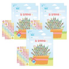 쁘띠팬시 영문쿠룸이 칭찬스티커 2p + 칭찬판 2p 세트 DA5297, 혼합색상, 3세트