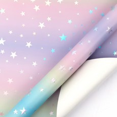 모던앳 오로라 홀로그램 선물 포장지, 스타, 1개