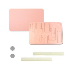 矽藻土地墊 60*39*0.9cm 2款組合, 粉色, 幾何粉色, 1組