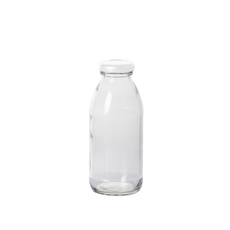 圓形果汁玻璃瓶 白色 48入, 1個