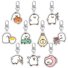POPO FANCY 噗通噗通Jjideogi壓克力鑰匙圈, 隨機出貨, 10個