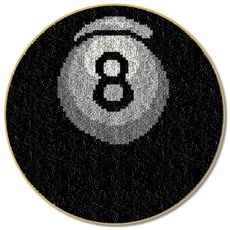 圓形坐墊地毯DIY手鉤刺繡套組 英文版 白色印刷網格, 1套, NO 05