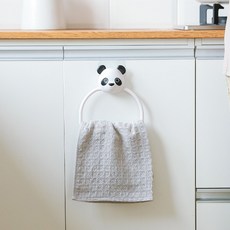 PEONIST 動物壁掛式毛巾架 浴室抹布架, 熊貓, 1個