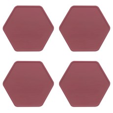 국내 제조 실리콘스토리 플래티넘 실리콘 모던 디자인 컵받침, 코랄레드, 4개