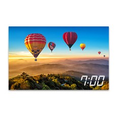 홈마인 캔버스 프린팅 액자 LED 시계 놀이공원 앤 열기구 800 x 500 mm, HM-PARK-27
