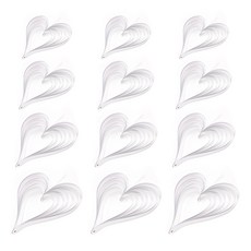 마켓감성 입체 하트 모양의 장식품 4종 x 3p 세트, 실버 + 펄 화이트