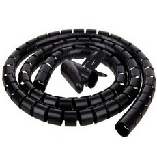 纏繞管保護套電線理線器 16mm, 黑色, 1組