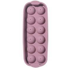 키친팩토리 파스텔 실리콘 원형 얼음틀 12구, 다크핑크, 1개