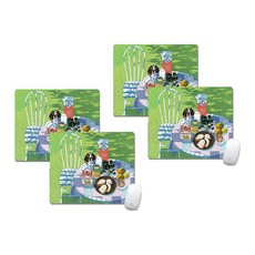 애니멀 패밀리 피크닉 마우스패드 20 x 24 cm, 04, 4개