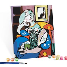 iLovePainting DIY名畫繪畫組 40x50cm, 1幅, 畢卡索 拿著一本書的女人款