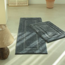 sina&somo 超細纖維腳踏墊 2入, 深灰色