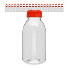 Mirkorea 牛奶透明暖紅蓋PET瓶, 300ml, 48個