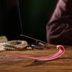小型陶瓷柳葉香插, 霧面紅