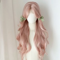 Bellesuve 無瀏海波浪長髮整頂假髮 DM447 65cm, 1個, 灰粉色水波紋