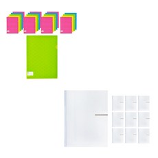 ECO Chungwoon 水滴圖案文件夾 A4 20入+多色抽桿文件夾 A4 10入, 隨機發送（水滴架A4），透明（圓形文件）+隨機發送（色片）, 1套