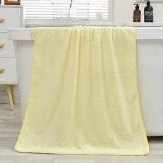 SONIO 方格圖案柔軟浴巾/沙灘巾 70 x 140 cm, 03 黃色, 1個