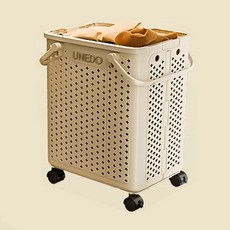 soonZAM 便攜式可折疊大容量收納洗衣籃, 象牙白