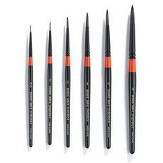 BABARA 鉛筆刷 6 件套 80R-S, 00號、0號、2號、4號、6號、8號, 1組