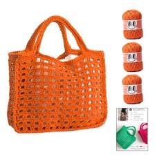 OliO yarna DIY 패키지 미니 봉봉 네트백 OliO실 3p + 인쇄도안 세트, 756 캐럿, 1개