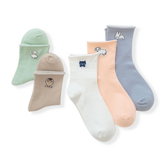 孕婦動物印花襪5件組 D15, 1組