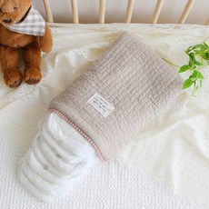 PRIELLE 尿布收納袋 流行大地色調 用途廣泛 自然棉質染色工法, 220 x 300mm, 米色