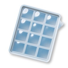 12格方形矽膠製冰格, 灰色, 1個